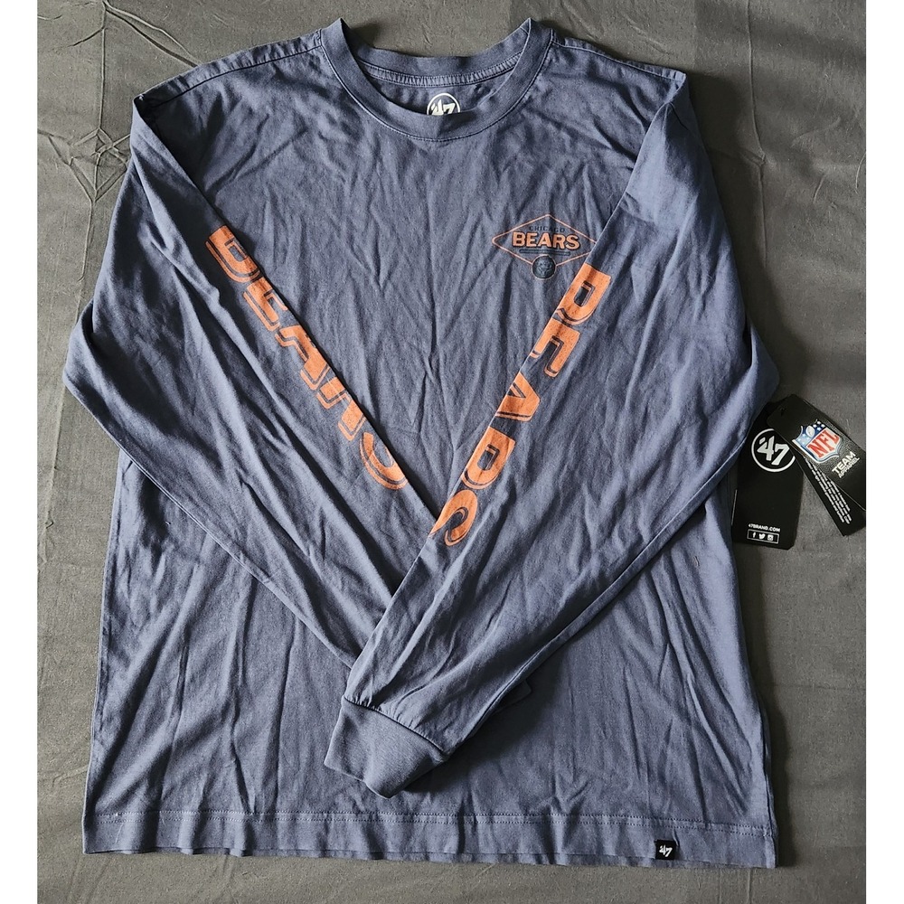 '47 Brand Men's Navy Chicago Bears Cairn Ravine Foundation T-Shirt Men's L Long